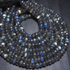 14 inches - AAA High Quality Gorgeous Full Flashy Fire Labradorite Super Sparle Micro Faceted Rondell Beads size 4 mm approx
